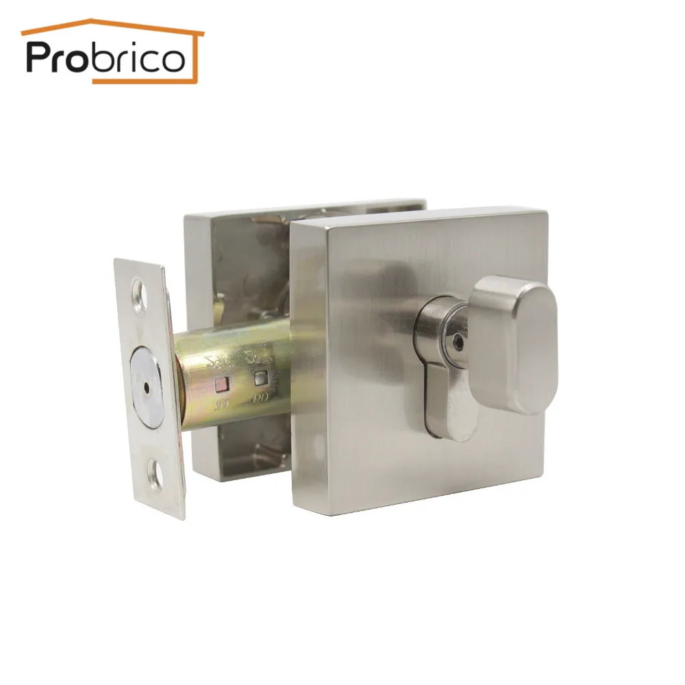 Probrico Square Shape Door Home Locks Deadbolt Lock Dead Key With Button Modern Transitional Style Zina Alloy Gate Hardware Probrico Square Shape Door Home Locks Deadbolt Lock Dead Key With Button Modern Transitional Style Zina Alloy Gate Hardware