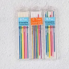 3 boîtes de crayons mécaniques de couleur de 0.7mm, fournitures de papeterie effaçables pour étudiants