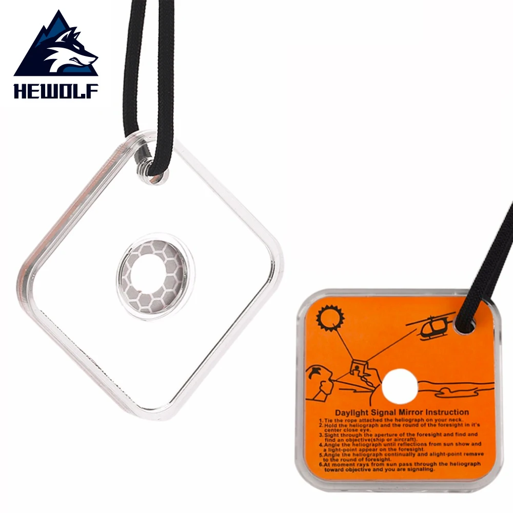 

Hewolf Heliograph Signal Mirror With Whistle Multifunctional Outdoor Emergency Survival Tool With Targeting First Aid Kits hot