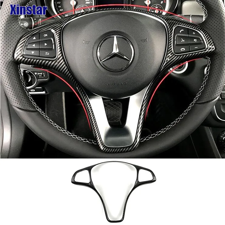 ABS украшение рулевого колеса автомобиля Наклейка для Mercedes Benz A B C E GLA GLC CLA GLE GLS W205 W213 amg a45