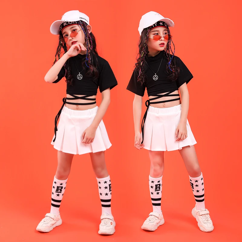Summer baby girls clothing set 6 8 10 12 14 16 18 T cheerleader costume Girlhip hip hop dance costumes kids girls boutique outfits (8)
