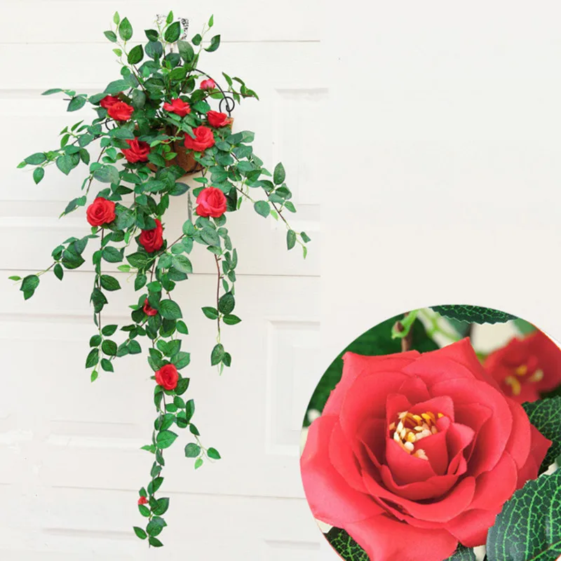 1 Bouquet Rose Wall Mounted Artificial Flower Home Decoration 90CM