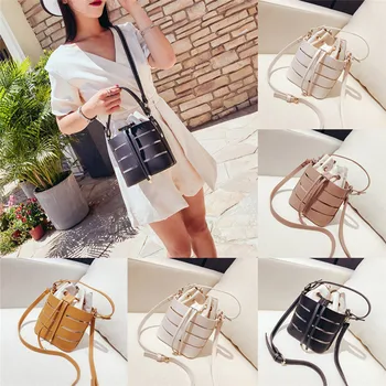 

4 Colors Women Leather Handbag Messenger Shoulder Bag Bucket Bags Tote Satchel
