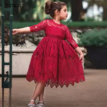 Vestido de niña lazo de encaje dzyreci para otoño, disfraz de Carnaval para niños, vestido de ceremonia, vestido de boda, vestido de chico Vintage, vestido infantil