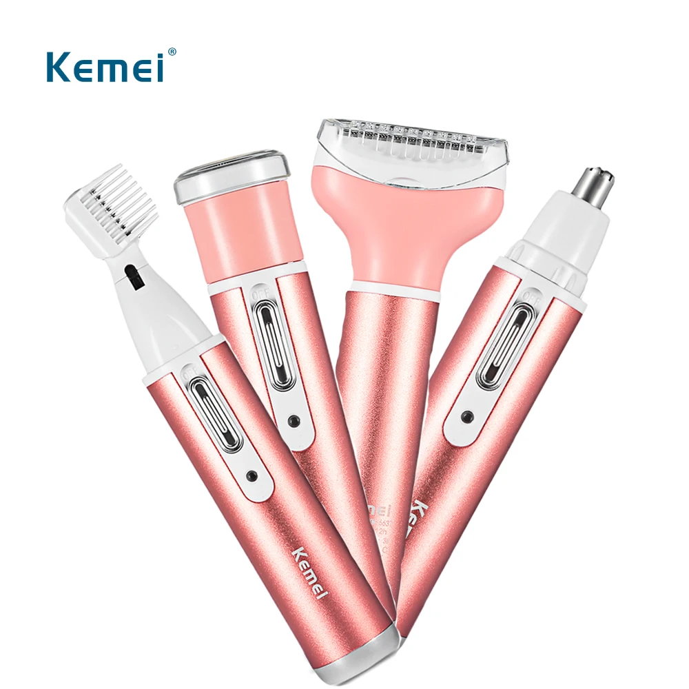 Kemei KM 6637 Multifunctional 4 In 1 Beard Eyebrow Nose Trimmer Set