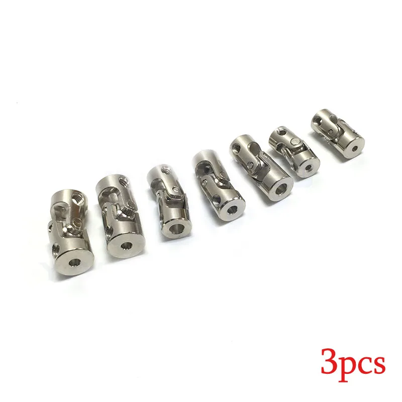 

3PCS Durable Universal Joint Shafting Connector Iron Plating Coupling Motor Shaft Coupler for DIY Model Car/Boat/Robot