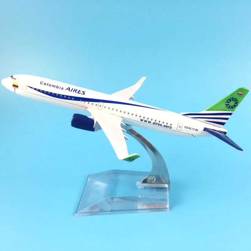 16 см сплав металла Колумбии Айрес B737-800 Airways модель самолета плоскости Модель W Стенд самолета игрушка подарок на день рождения Бесплатная