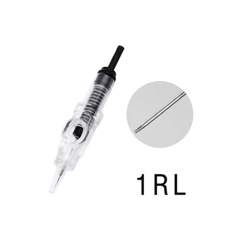 

50pcs/lot 1RL Tattoo Cartridge Needles Disposable Permanent Makeup Needles Round For Eyebrow/Lip Microblading Machine Easy Click
