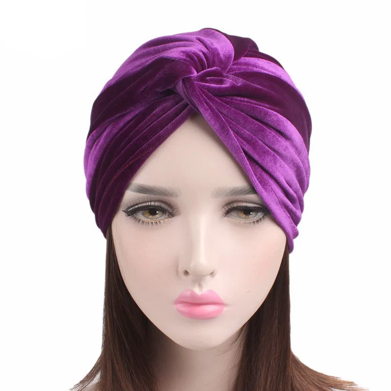 Titmsny женская шапка под хиджаб стрейч бархат тюрбан крест роскошный мягкий бархат рюшами тюрбан велюр покрытие для волос дамы