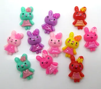

50Pcs Resin Mixed Rabbit Decoration Crafts Flatback Cabochon Scrapbooking Fit Hair Clips Embellishments Beads Diy