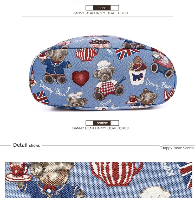 9-DANNY BEAR Blue Small Backpacks For Teenager Girl Causal Preppy Style Student School Back Bags Designers Back Pack Bag For Women
