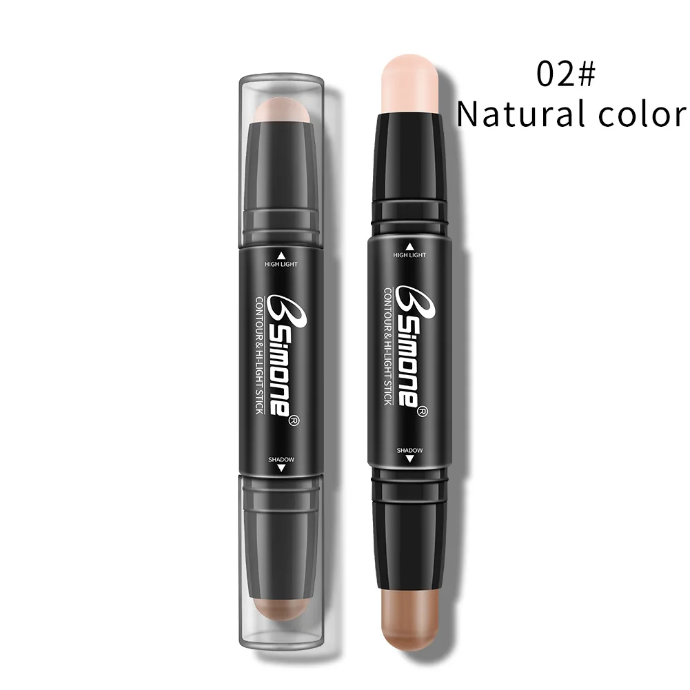 Double Head 3D Bronzer Highlighter Stick Face Makeup Concealer Pen Foundation Stick Cream Texture Contour Pencil Cosmetic TSLM1