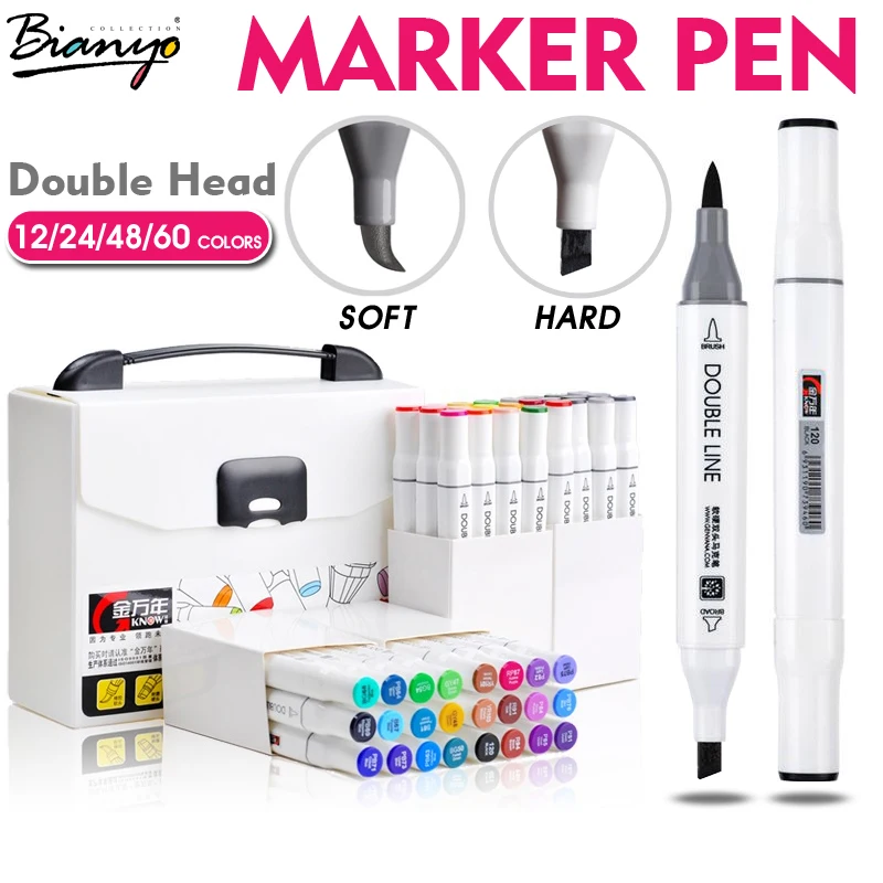 Bianyo 60 Colors Artist Dual Head Sketch Markers S...