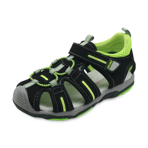 Apakowa/Новая Брендовая детская летняя обувь сандалии для мальчиков детские ортопедические арки поддержки спортивные сандалии с закрытым носком для мальчиков размер 21-32 - Цвет: Y603BLACK