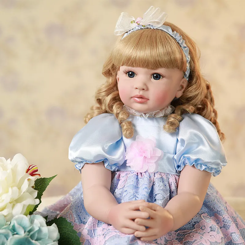 60 см 24 дюйма reborn силиконовая кукла принцессы для малышей виниловая кукла для новорожденных Игрушки npk для девочек Реалистичная Коллекционная кукла игровой дом