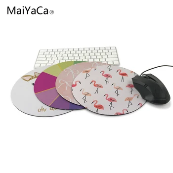

Pink bow, colorful rainbow, flamingo, cute elk,20x20cm good round mouse pad Home computer skid table mat can diy your photos mat