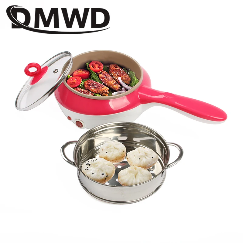 DMWD mini stainless steel steamer eggs Boiler Electric Skillet