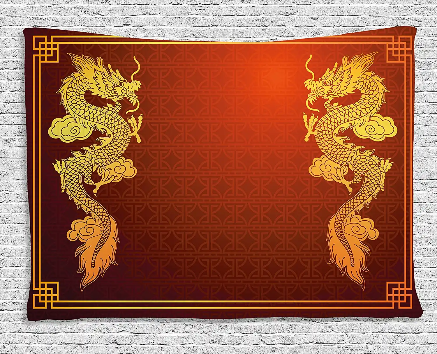 Dragon Tapestry Chinese Heritage Historical Asian Eastern Motif Dragon Tapestry Chinese Heritage Historical Asian Eastern Motif