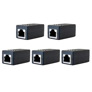 

5PCS RJ45 Connector Cat7/6/5e Ethernet Adapter Network Extender Extension Cable for Ethernet Cable Female to Female