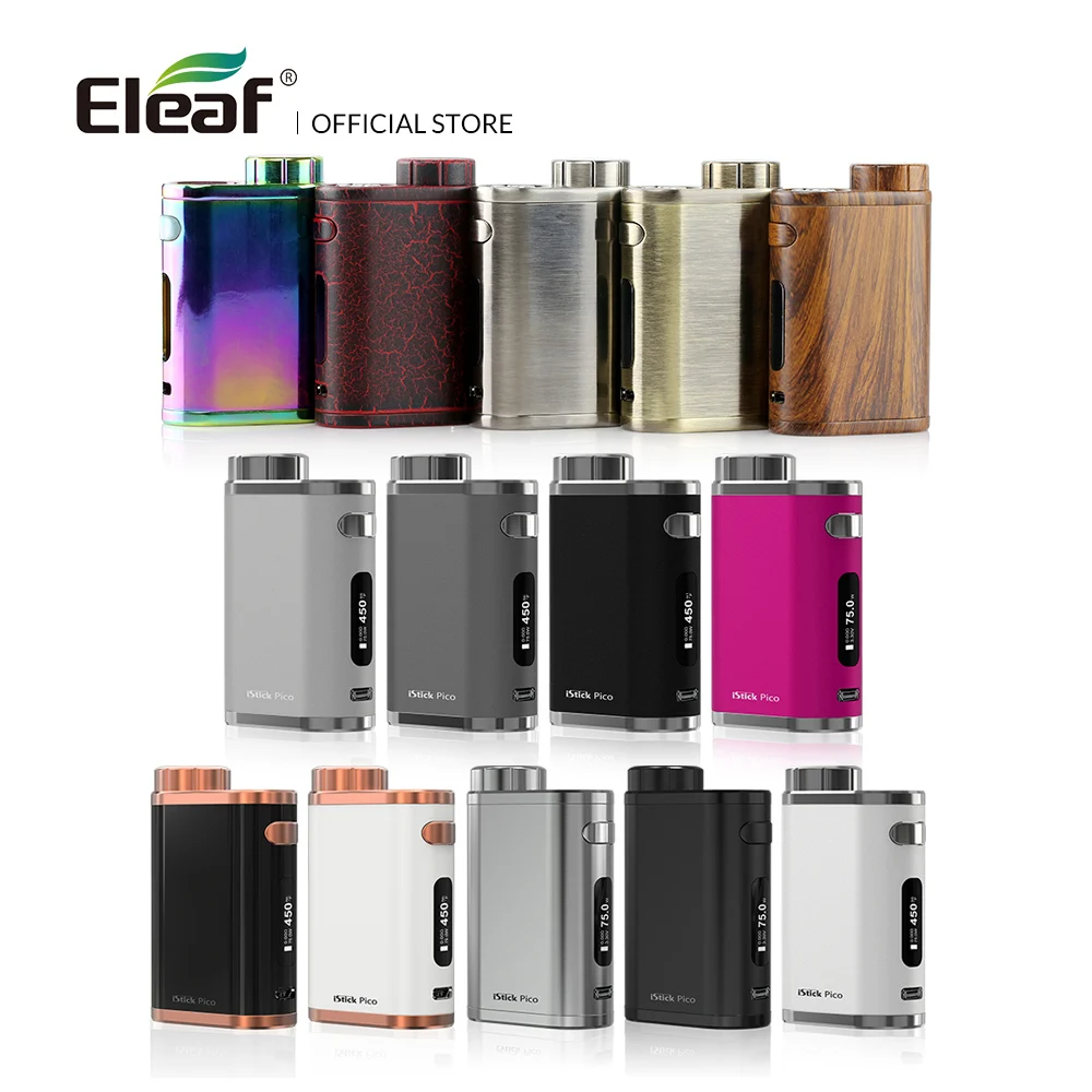 Оригинальный мод Eleaf iStick Pico 75 Вт с батареей 18650 мощностью вейп резьбой 510 подходит