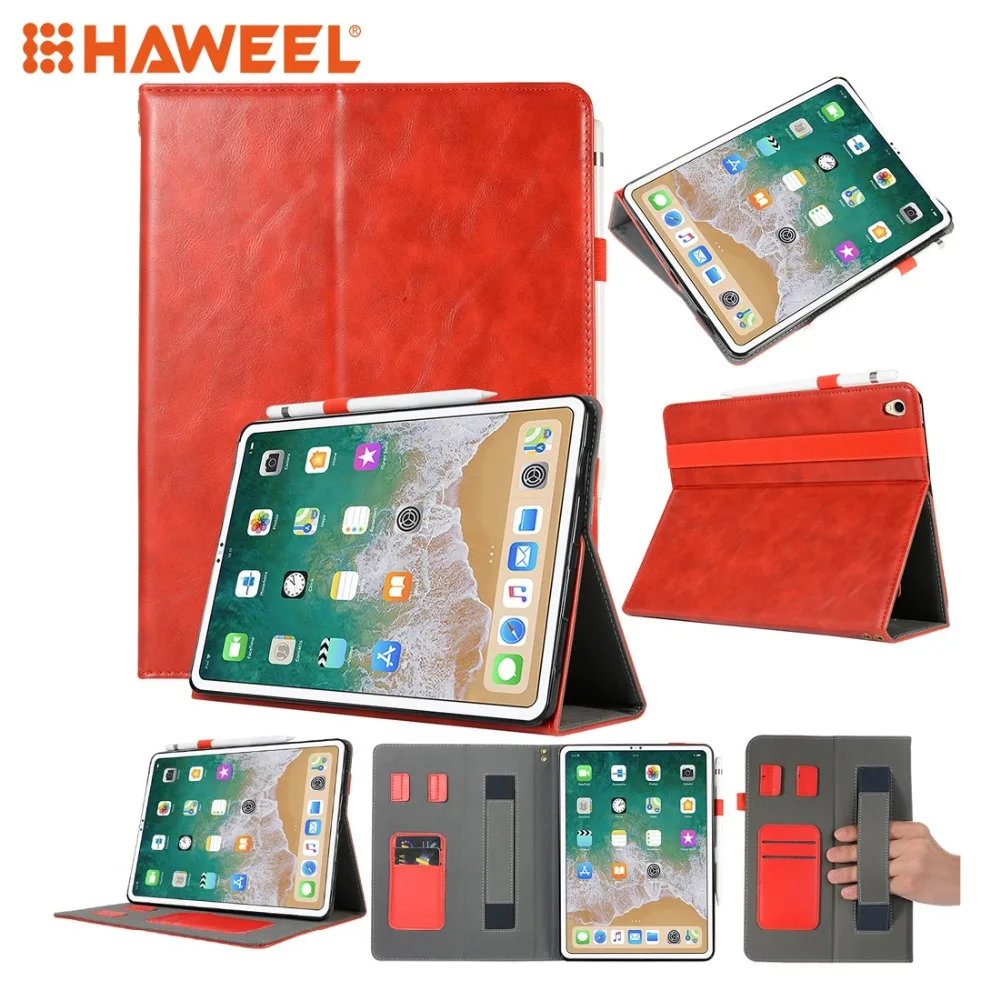

HAWEEL Genuine Leather Protective Case for iPad Pro 11 inch (2018) with Holder & Card Slots Tablet Shell Cover