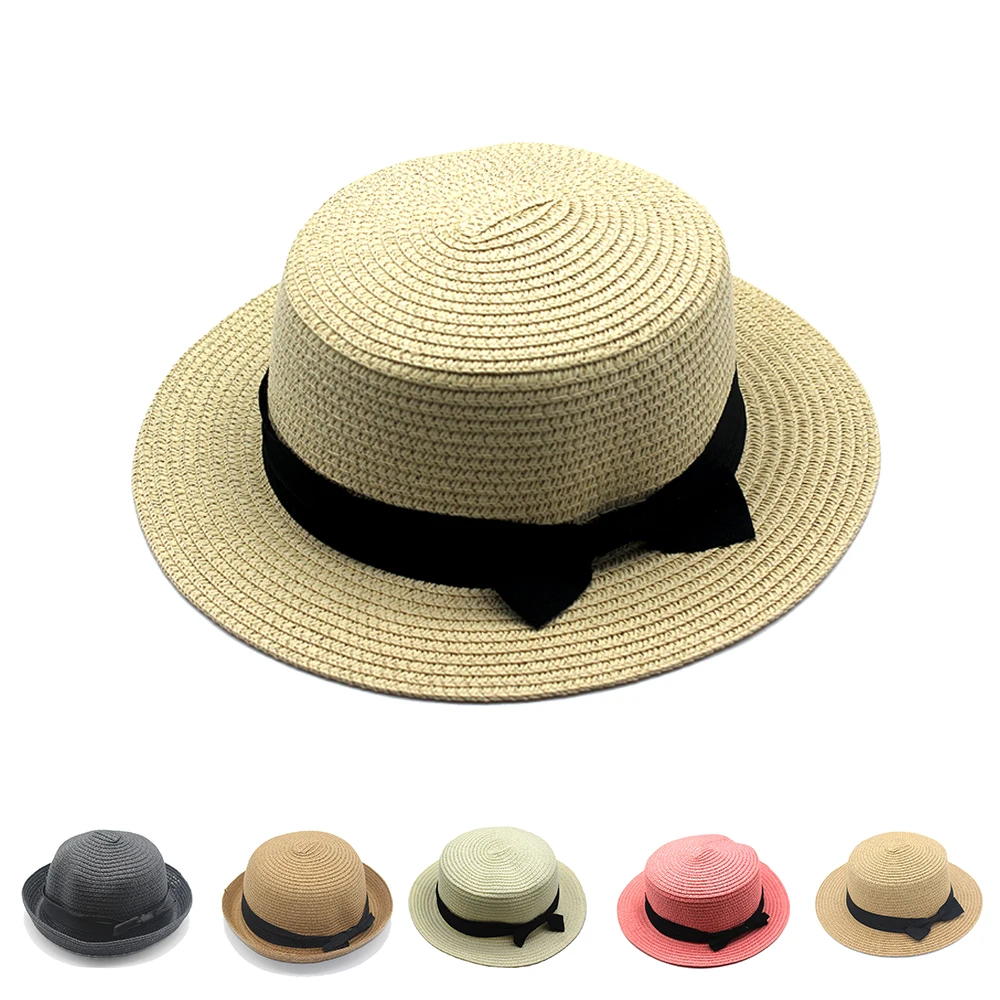 

2019 Summer Women Shade Sun Hats Beach Hat Casual Summer Ladies Hat Brim Bowknot Straw Hat 56-58 cm