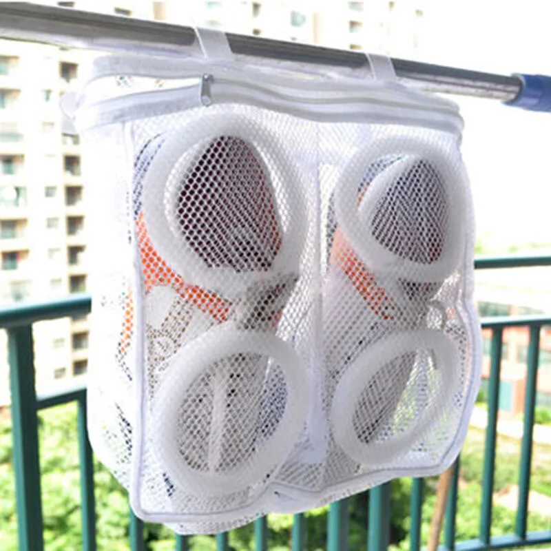 Висит сухой Mesh Sneaker Прачечная Сумки Обувь защитить мыть машины домашнего