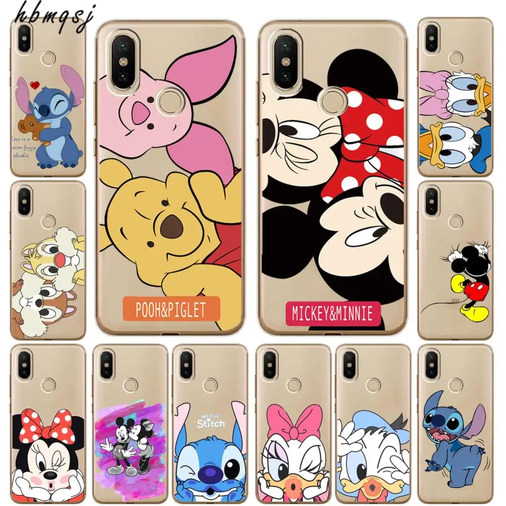 

Funda for xiaomi mi a1 a2 lite mi 8 pocophone f1 redmi 5 plus 6 6a note 5 pro case silicone mickey stitch cute coque back cover