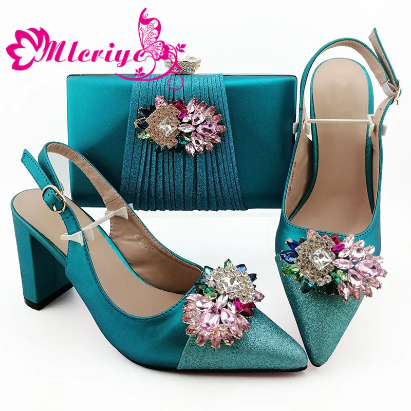 

2019 Spring Special Design Italian Ladies High Quality Shoes and Evening Bag to Match Peep Top Slipper for Wedding Party