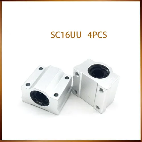 Sc16uu 4 pcs SC16UU SCS16UU الخطي motion الكرات cnc أجزاء الشريحة كتلة جلبة ل 16mm عمود خطي دليل السكك الحديدية CNC أجزاء