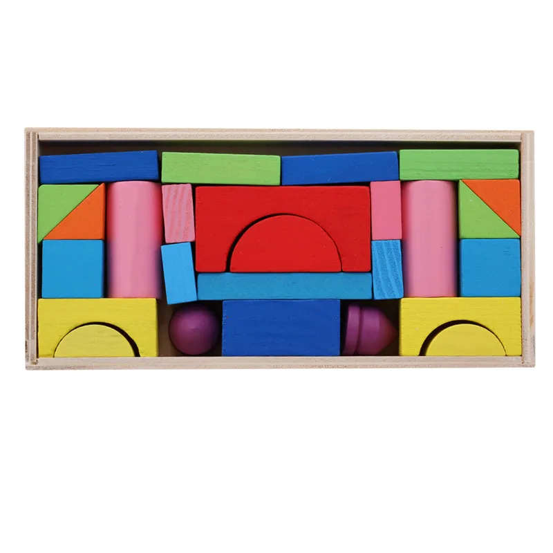 Детский деревянный Мини-замок строительные блоки геометрической формы развивающие игрушки игры экологически чистые