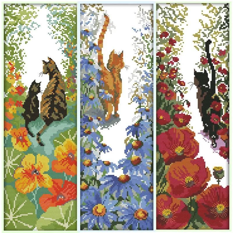 Набор для вышивки Follow me с изображением маленькой кошки|counted cross stitch kits|cross kitscounted |