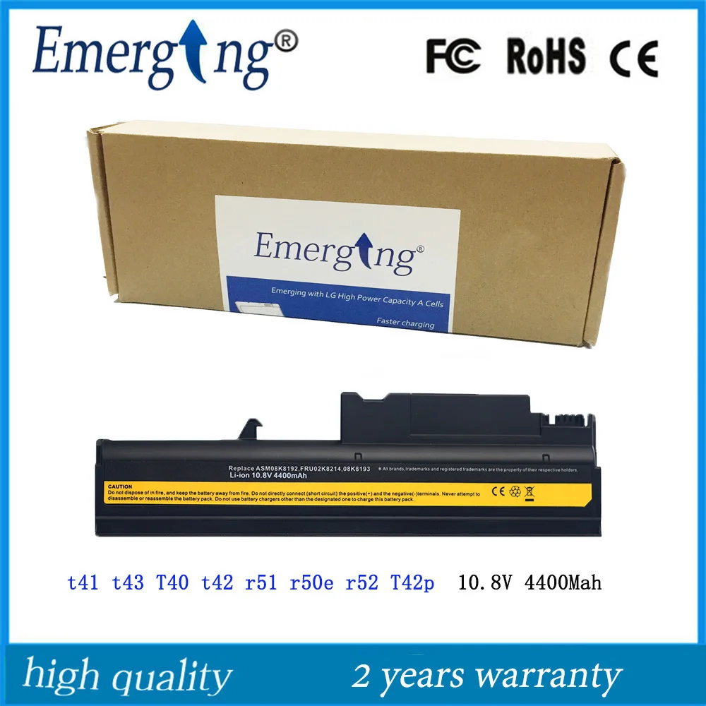 

10.8V 4400mAh New Laptop Battery for IBM Lenovo ThinkPad t41 t43 T40 t42 r51 r50e r52 T42p