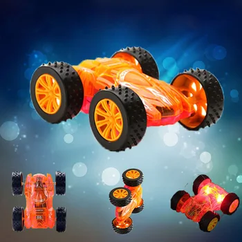 

Funny Flashing LED Light Car 1:35 Electric cool-colored dual-side inertia stunt Cars Children Gift Toy Vehicles Random Color