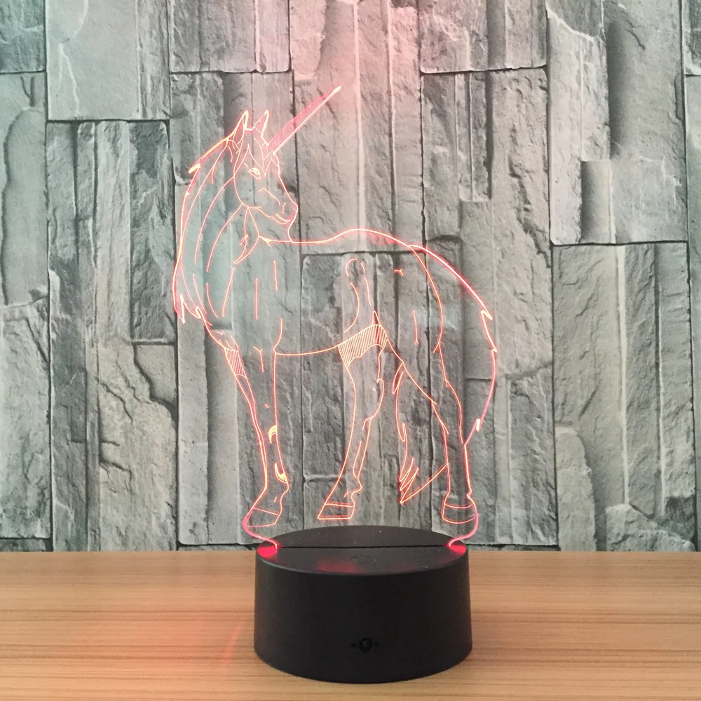  Unicorn 3d 7 Color Changing Night Light Licht Ligero Leger Kid Led Table Desk Lamp Lampe Lampa Lamp - 32839725918