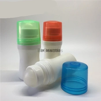 

200pcs 40ml Plastic White Roll On Bottles, 40cc Deodorant Cosmetic Roll-on Container With Big Roller Ball