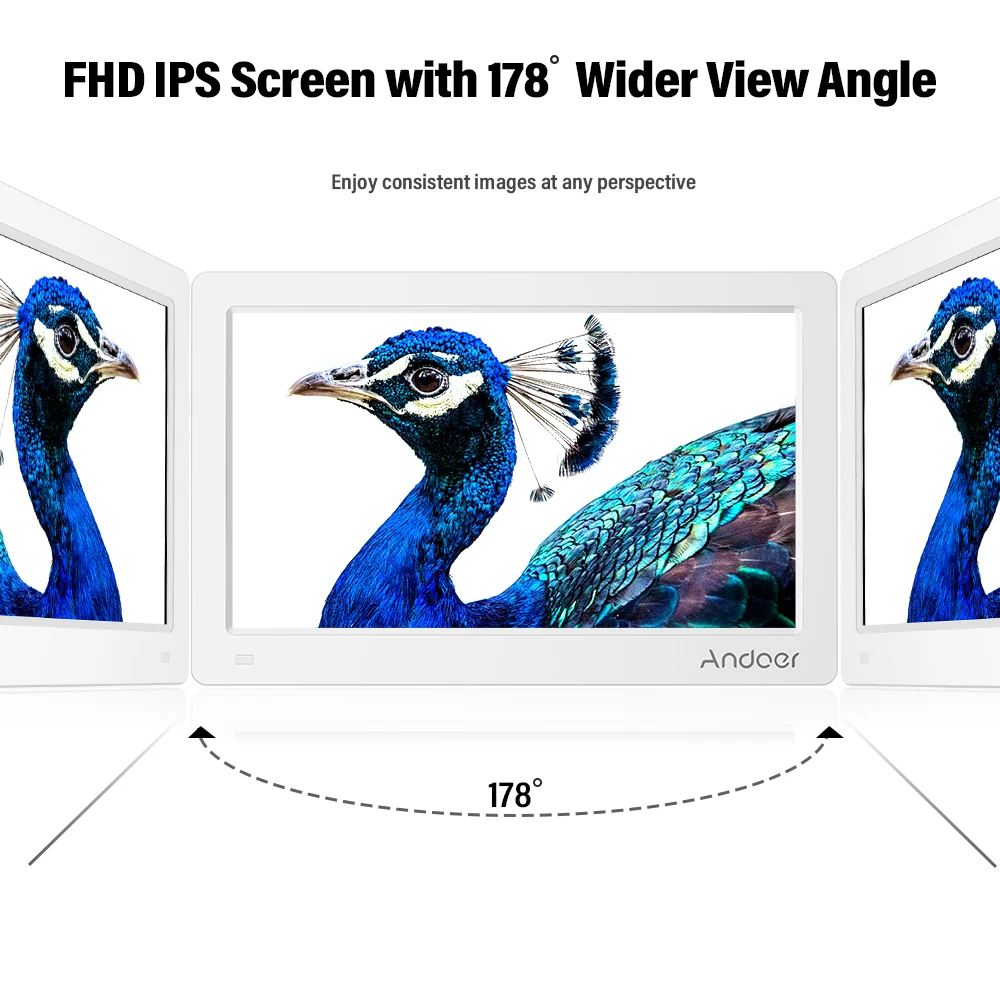 Andoer 11," Цифровая фоторамка FHD 1920*1080 ips экран Поддержка календаря часы MP3 видео плеер с картой памяти 8 Гб