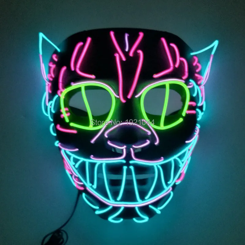 

New Style Cute Funny Mask Cat King Mask Glowing With DC-3V Steady on led halloween lights mask for halloween