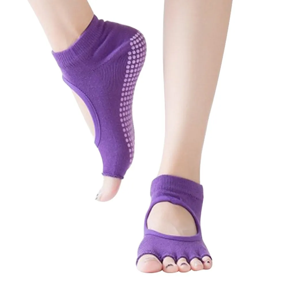 

Women Professional Anti Slip Bandage Sports Yoga Socks Toeless Socks Non Slip Skid-proof Yoga Socks For Men&Women