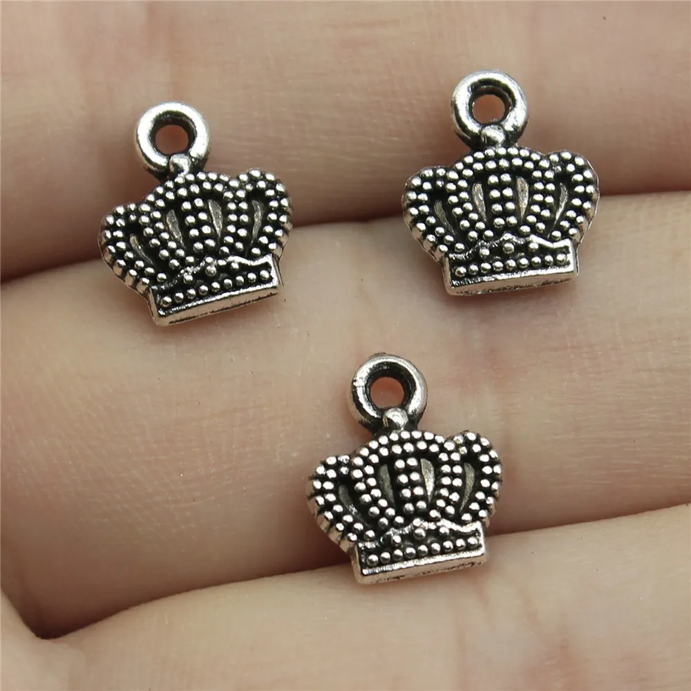 Charms 30pcs Crown Antique Silver Color 0.4x0.4 Inch (11x10mm) Metal Alloy Jewelry DIY Accessories Charms 30pcs Crown Antique Silver Color 0.4x0.4 Inch (11x10mm) Metal Alloy Jewelry DIY Accessories