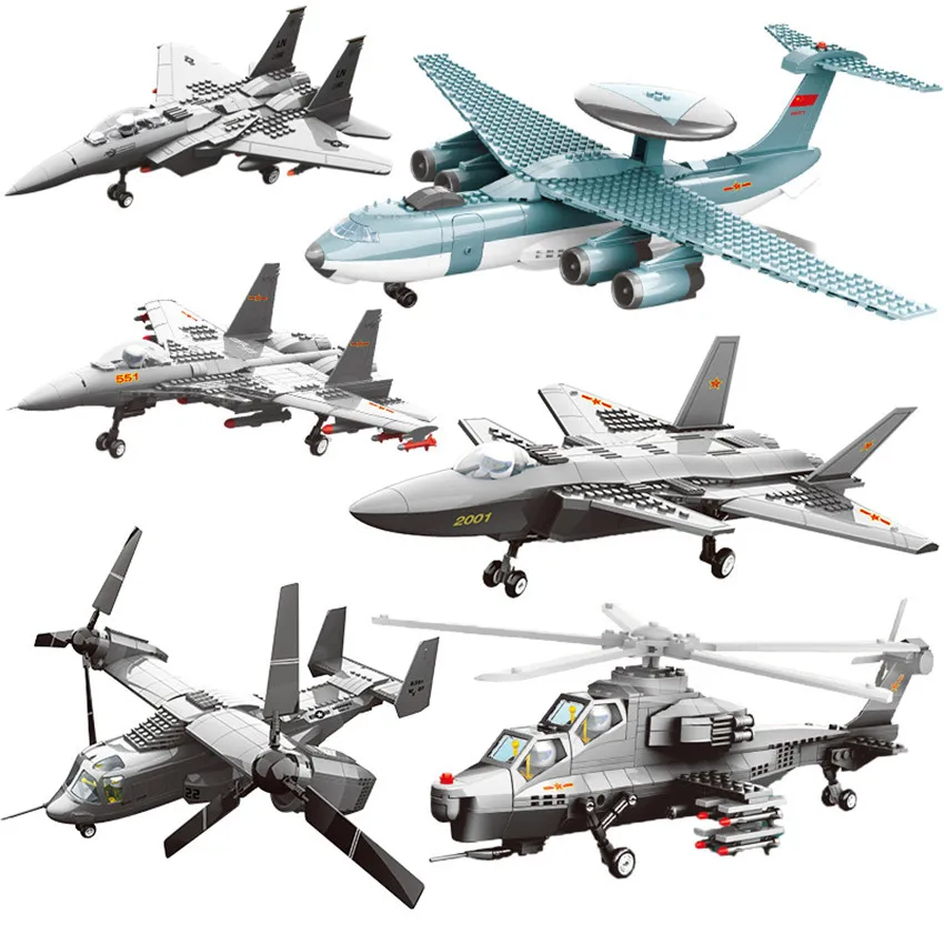 Military 1:48 F15 eagle fighter Plane Machine Series DIY Model Building Block Set Brick Classic Kids Educational Toy Gifts | Игрушки и