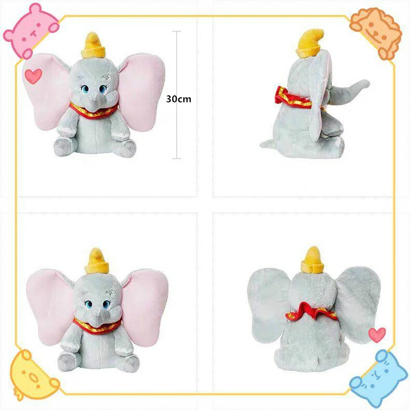 Disney 30 см Дамбо Плюшевые игрушки из мультфильмов серого Дамбо фигура слона игрушки в виде животных с плюшевой набивкой Мягкая Плюшевая Кукла