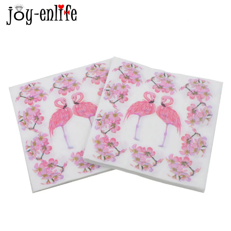 

20pcs Pink Flamingo Paper Napkins Floral Wedding Party Decoupage Napkins Birthday Bachelor Party Easter Decoration Tableware