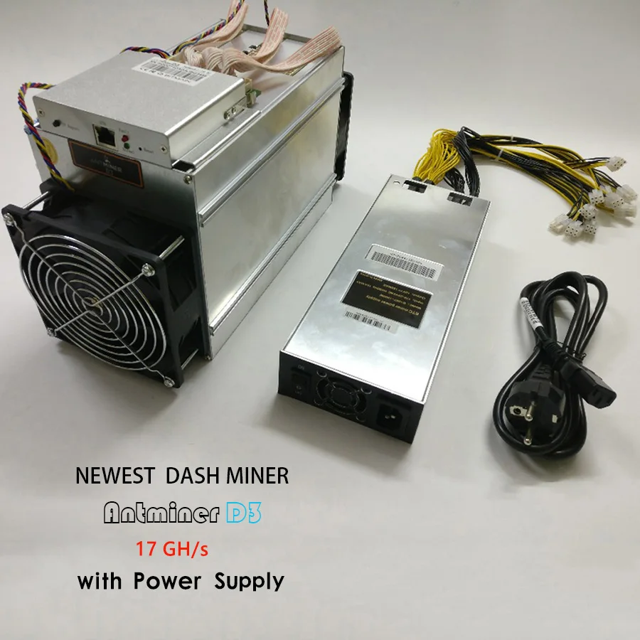 DASH MINER ANTMINER D3 17GH/s 1200W On Wall Dash Mining Machine with