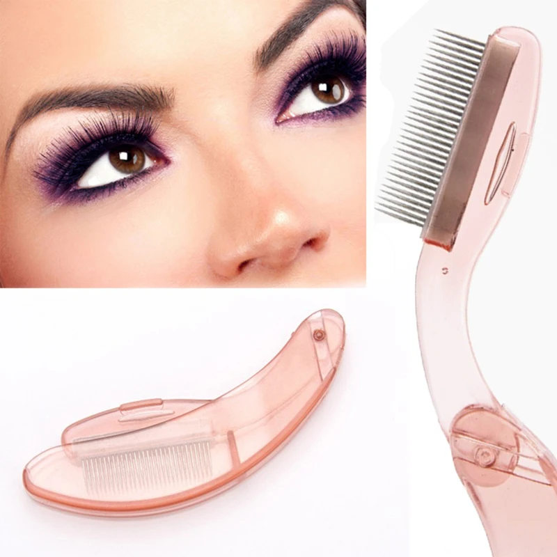 

New Eyelash Extension Tool Foldable Eyelash Comb Make Up Brushes Tools Women Eyebrow Eyelash Comb M03276