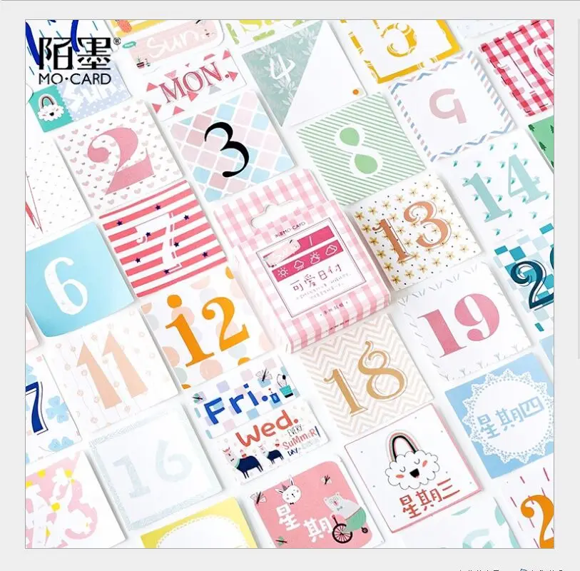 

45Pcs/pack vintage number daily calendar weekly plan decoration sticker DIY planner scrapbooking label stickers gift for kids