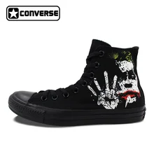 All Black Converse All Star Batman Joker Classic Design Custom Hand Painted Shoes High Top Canvas Sneakers Christmas Gifts
