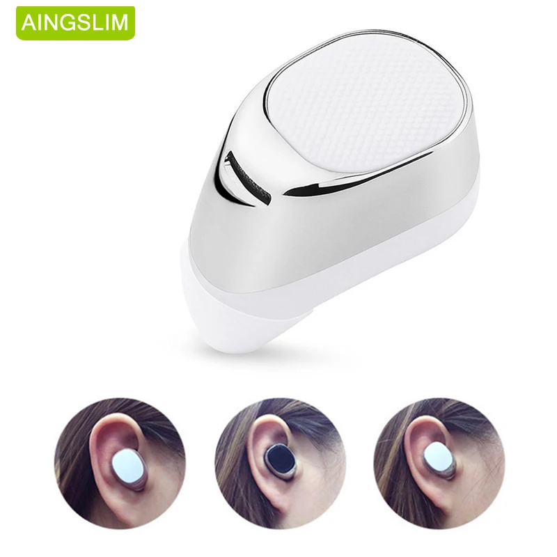 

AINGSLIM Mini Invisible Wireless Bluetooth Headset In Ear Headphone Bluetooth Stereo Earbud Earpiece with Mic for smartphone