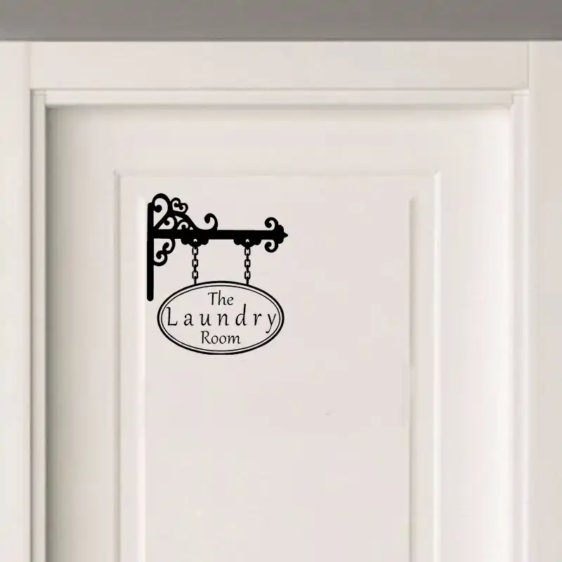 Funny LAUNDRY ROOM QUOTE Vinyl Door Sticker Waterproof Home Decoration