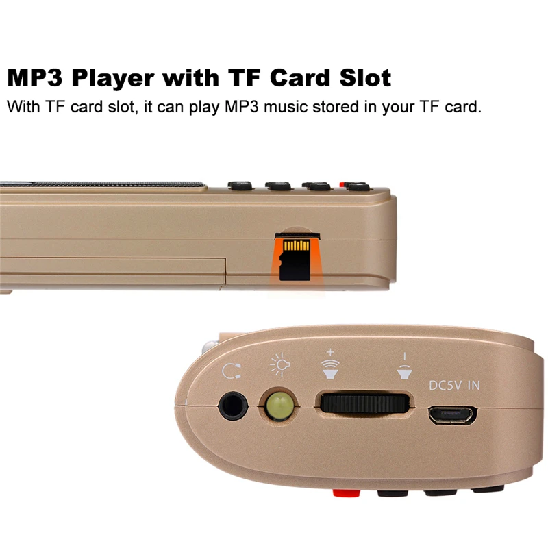 Портативный FM/MW/SW радиоприемник Rolton T50 MP3 музыкальный плеер цифровой со